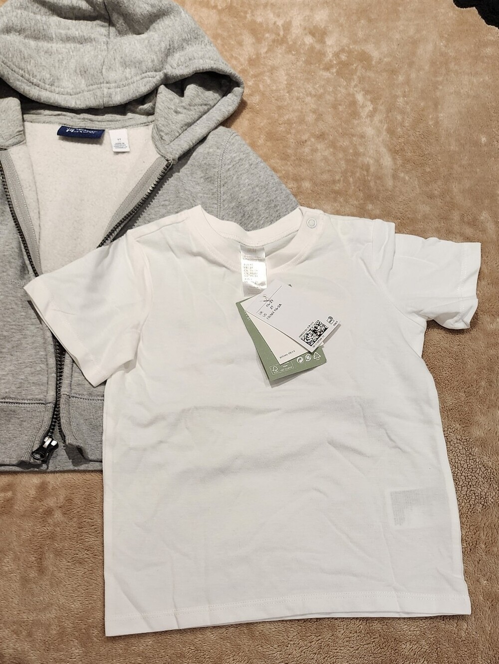 H&M White Short Sleeve Tee for Kids & Hoodie